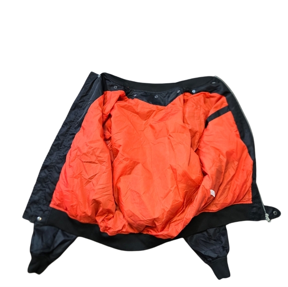 SHI Black Bomber Jacket Peace Graphic XL Streetwear festival Hip Hop Embroidered - Picture 3 of 7